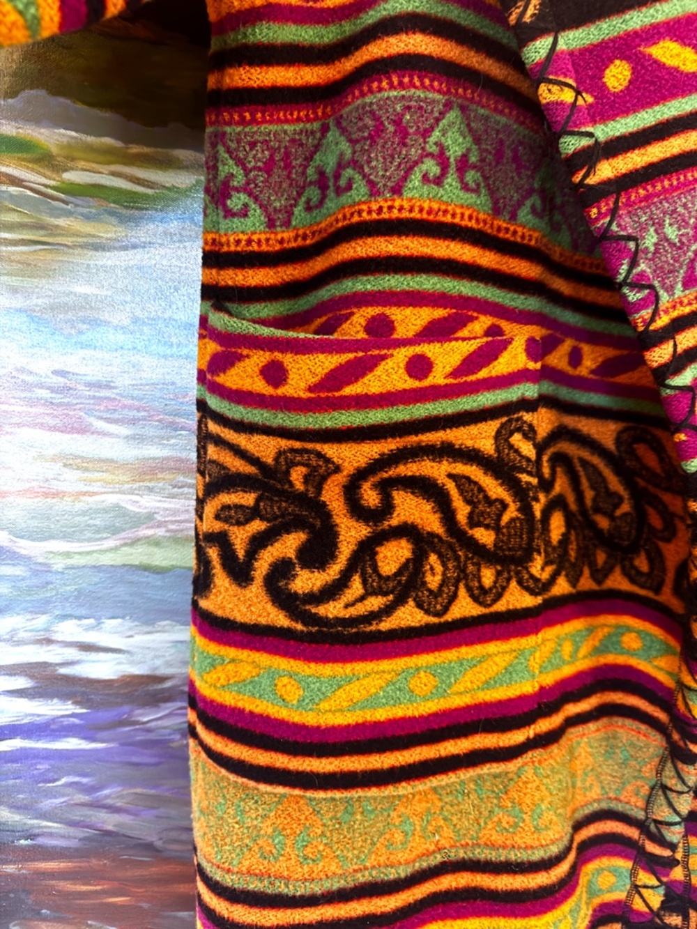 Byblos Made in ITALY 1970's Blanket Coat by Gianni Versace - Picture 2 of 9